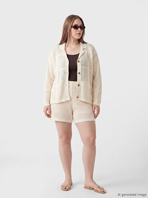 Soulife Beli Lastikli Ajurlu Kadın Şort