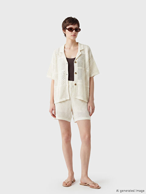 Soulife Beli Lastikli Ajurlu Kadın Şort