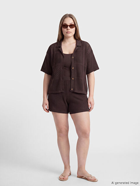 Soulife Beli Lastikli Ajurlu Kadın Şort