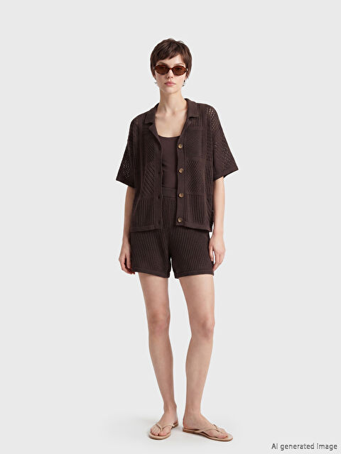 Soulife Beli Lastikli Ajurlu Kadın Şort