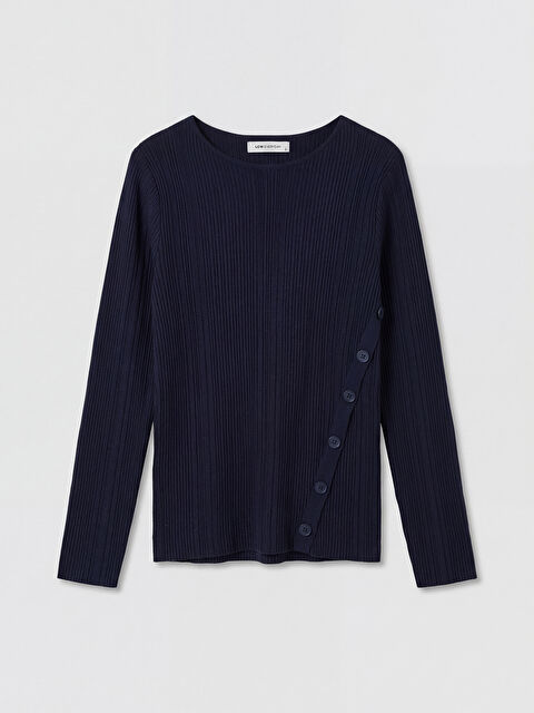 LCWAIKIKI Classic Bisiklet Yaka Fitilli Kadın Triko Kazak - S6A673Z8-E1J