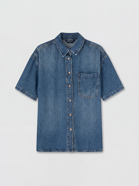 LCW Vision Oversize Kadın Jean Gömlek