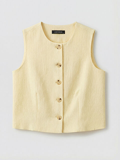 LCW Vision Bisiklet Yaka Kadın Klasik Yelek - S6A676Z8-DKD