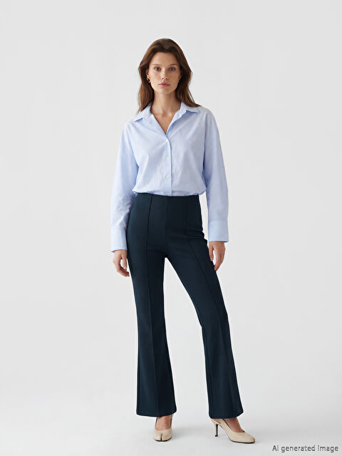 LCW Modest Beli Lastikli İspanyol Paça Kadın Pantolon