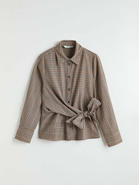 LCW Vision Bağlama Detaylı Ekose Kadın Gömlek - S6C687Z8-LLL