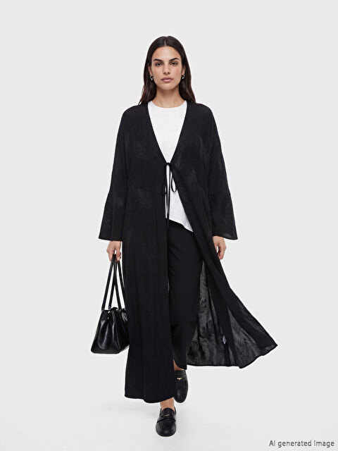 LCW Modest V Yaka Desenli Kadın Kimono