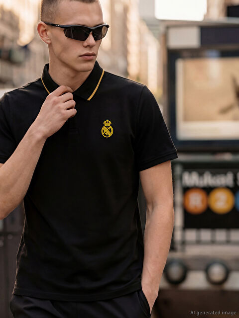 XSIDE ACTIVE Polo Yaka Real Madrid Baskılı Erkek Spor Tişört