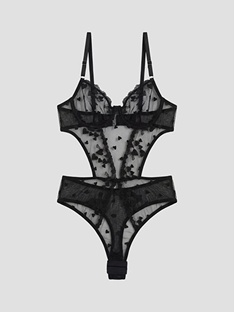 LCW DREAM Balenli Kalp Desenli Fantezi Bodysuit

 - S6C694Z8-CVL