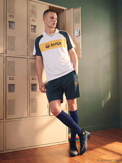 XSIDE ACTIVE Regular Fit Barcelona Baskılı Erkek Spor Şort