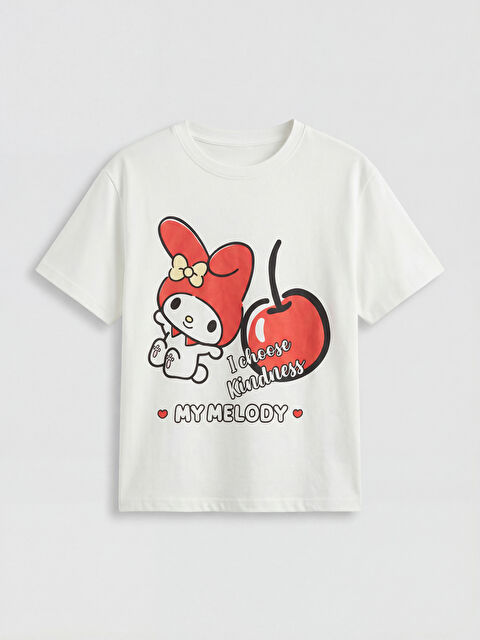 LCW Kids Bisiklet Yaka My Melody Baskılı Kız Çocuk Tişört - S6C696Z4-R9J
