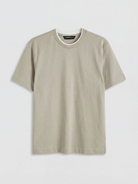 LCWAIKIKI Classic Bisiklet Yaka Erkek Tişört - S6D701Z8-GDW