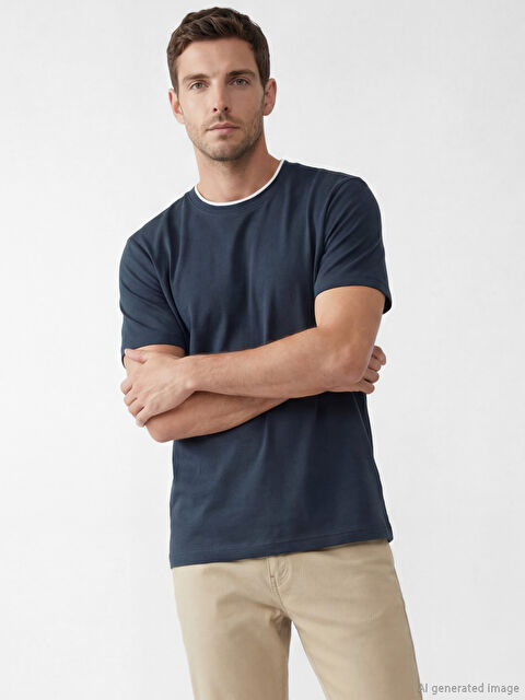 LCWAIKIKI Classic Bisiklet Yaka Erkek Tişört - S6D701Z8-8TQ