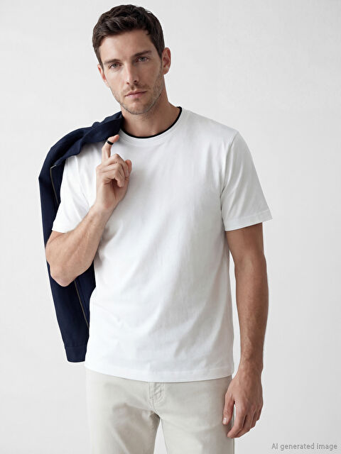 LCWAIKIKI Classic Bisiklet Yaka Erkek Tişört - S6D701Z8-R9J