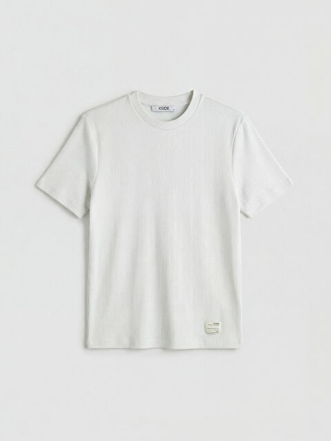 XSIDE Bisiklet Yaka Fitilli Erkek Tişört - S6D702Z8-FZS