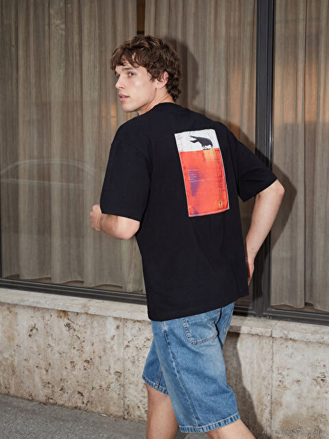 XSIDE Bisiklet Yaka Nakışlı Erkek Tişört