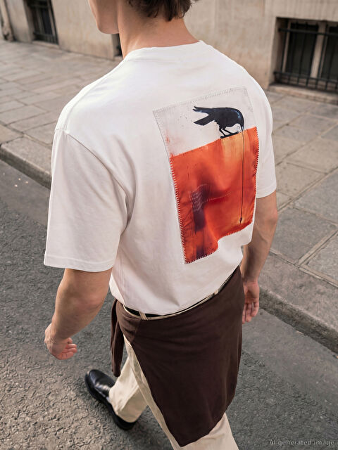 XSIDE Bisiklet Yaka Baskılı Erkek Tişört