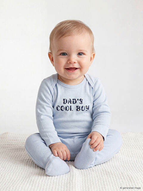 LCW baby Baskılı Erkek Bebek Çıtçıtlı Body ve Pantolon