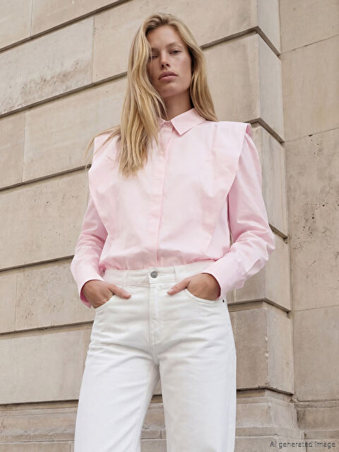 LC WAIKIKI Omuzları Volanlı Kadın Gömlek