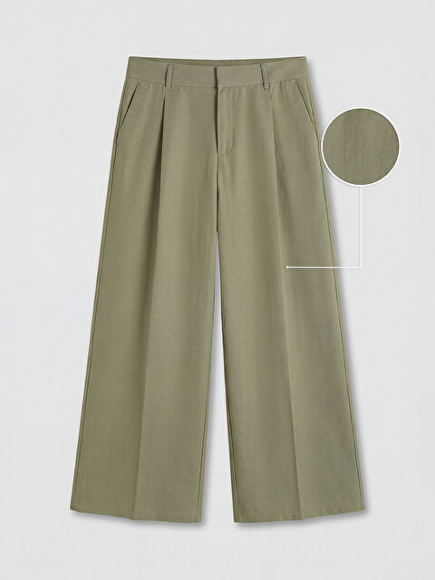 LCW Vision Yüksek Bel Geniş Paça Kadın Kumaş Pantolon