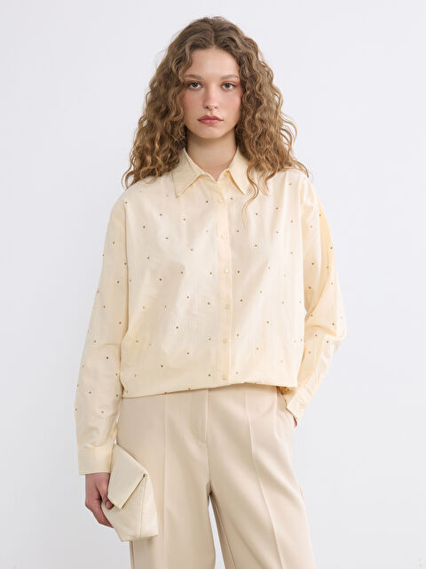 LCW Modest Taşlı Kadın Gömlek Tunik - S6E731Z8-1FK