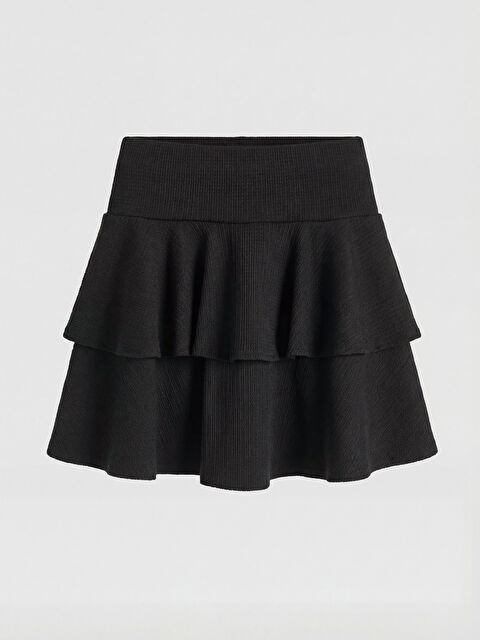 LCW Vision Dokulu Pileli Katkat Mini Etek