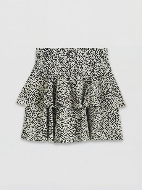 LCW Vision Dalmaçya Desenli Pileli Katkat Mini Etek