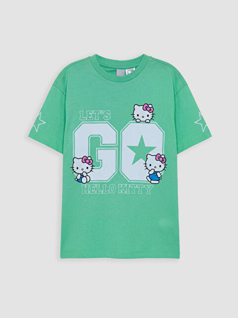 LCW Kids Bisiklet Yaka Hello Kitty Baskılı Kız Çocuk Tişört