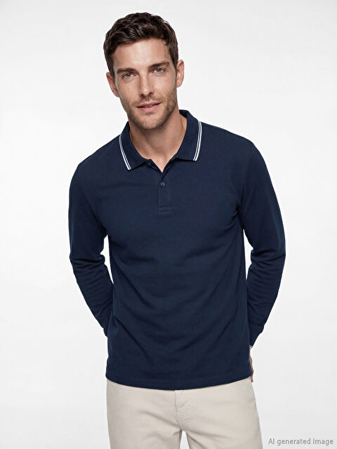 LCWAIKIKI Classic Polo Yaka Uzun Kollu Pike Erkek Tişört		
 - S6A741Z8-SP7