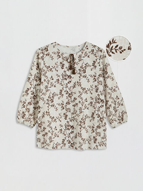LCW Grace Bağlamalı Yaka Çiçekli Bluz
