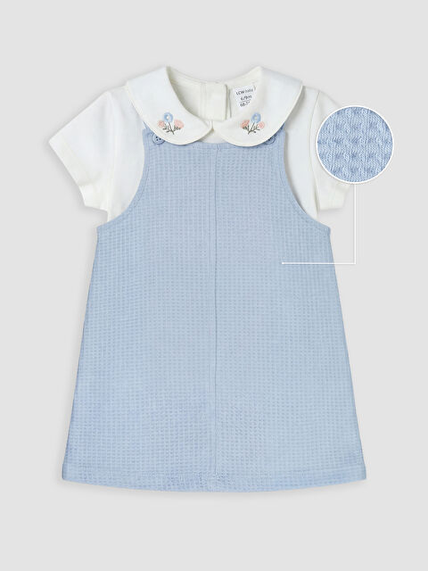 LCW baby Kız Bebek Salopet Elbise ve Tişört