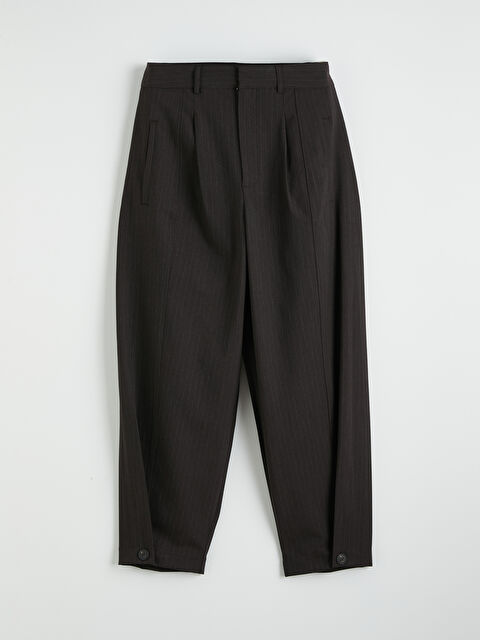 LCW Vision Loose Fit Çizgili Kadın Pileli Kumaş Pantolon - S6E749Z8-LEX