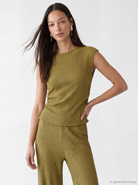 LCW EVERYDAY Bisiklet Yaka Büzgülü Bluz