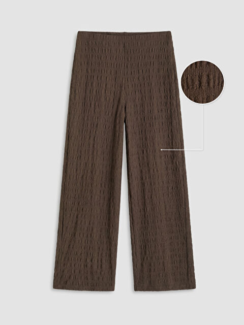 LCWAIKIKI Classic Beli Lastikli Dokulu Kadın Pantolon