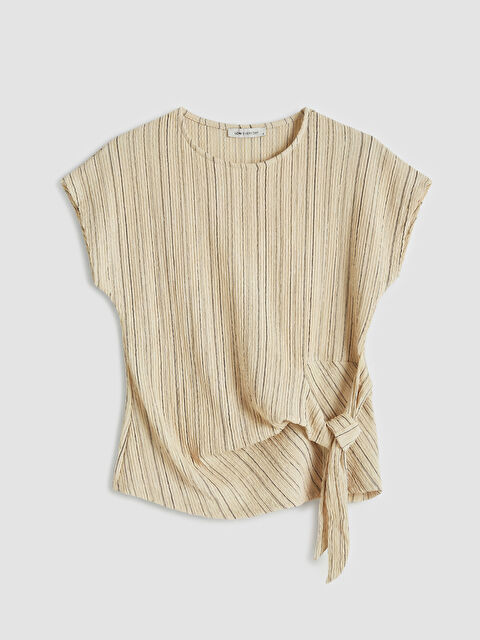 LCW EVERYDAY Çizgili Büzgülü Soft Touch Bluz