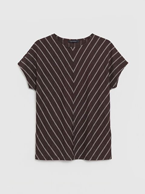 LCW EVERYDAY Bisiklet Yaka Çizgili Kadın Tişört