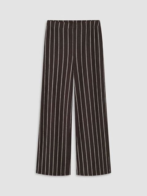 LCWAIKIKI Classic Beli Lastikli Çizgili Kadın Pantolon