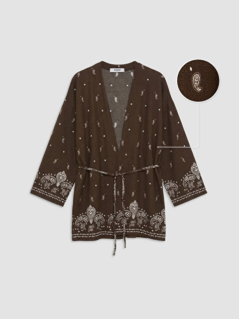 LCWAIKIKI Classic Şal Yaka Desenli Kadın Hırka