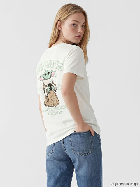 XSIDE The Mandalorian Baskılı Kadın Tişört