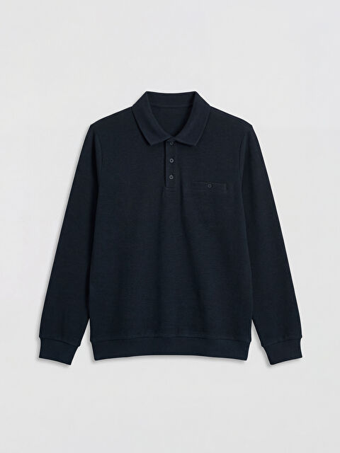 LCWAIKIKI Classic Polo Yaka Erkek Sweatshirt - S6D756Z8-LBE