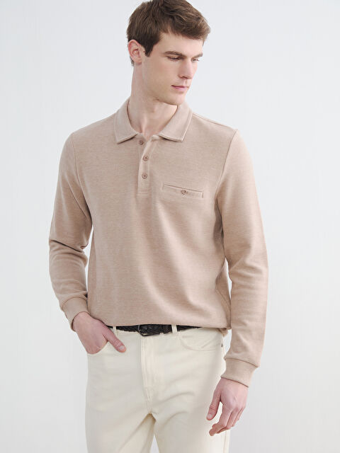 LCWAIKIKI Classic Polo Yaka Erkek Sweatshirt - S6D756Z8-L8P