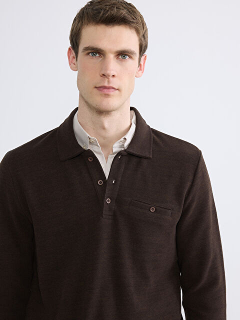 LCWAIKIKI Classic Polo Yaka Erkek Sweatshirt - S6D756Z8-L9N