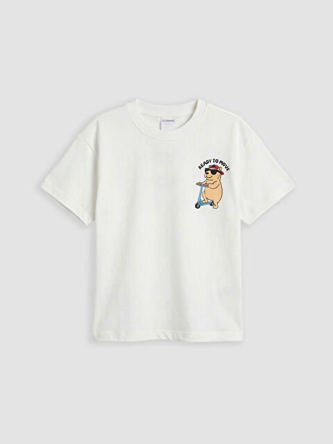 LCW Kids Bisiklet Yaka Baskılı Erkek Çocuk Tişört - S6F757Z1-R9J