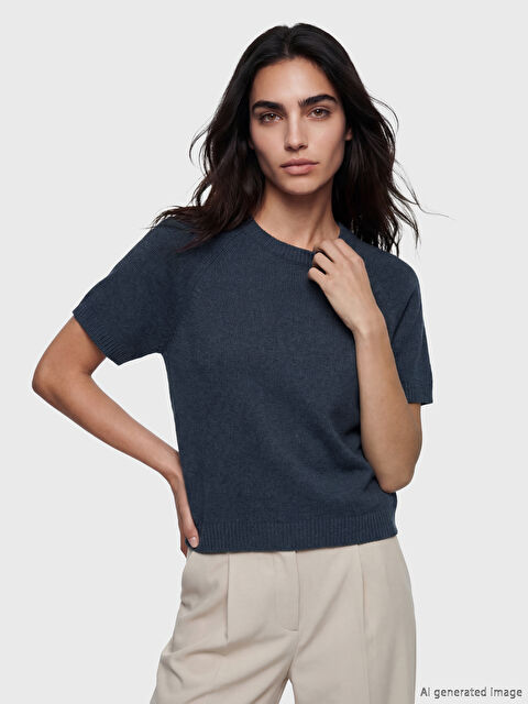 LCW Vision Bisiklet Yaka Kısa Kollu Kadın Triko Kazak - S6C757Z8-14T