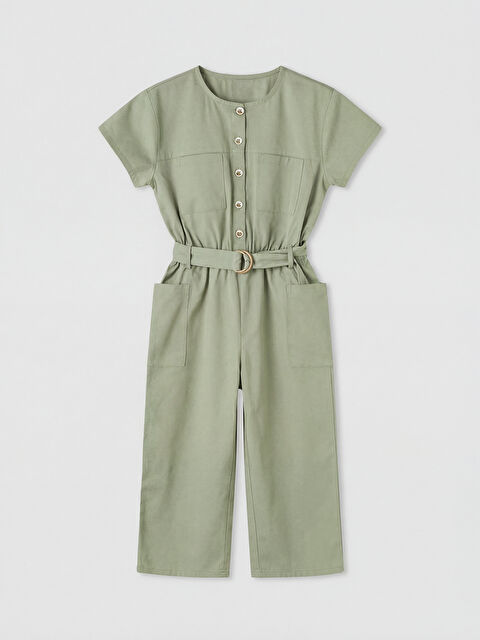 LCW Kids Bisiklet Yaka Kemerli Kız Çocuk Tulum