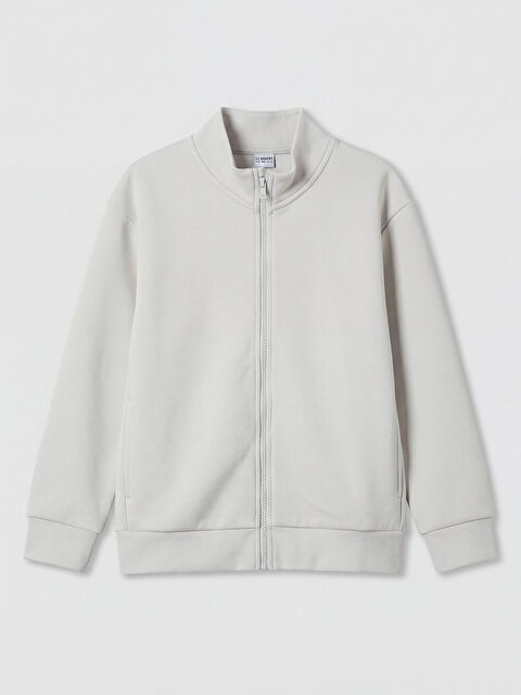 LCW Kids Dik Yaka Erkek Çocuk Fermuarlı Sweatshirt - S6B763Z4-27G
