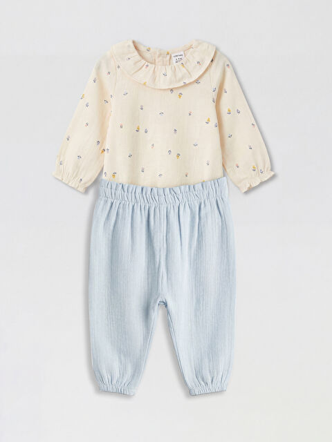 LCW baby Bebe Yaka Kız Bebek Sweatshirt ve Eşofman Altı - S6A770Z1-LRA