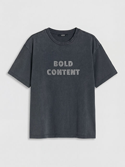 XSIDE Bisiklet Yaka Baskılı Kadın Tişört