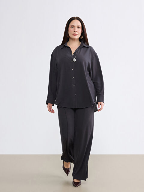 Soulife Beli Lastikli Geniş Paça Kadın Pileli Pantolon