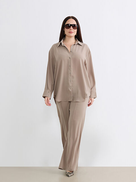 Soulife Beli Lastikli Geniş Paça Kadın Pileli Pantolon