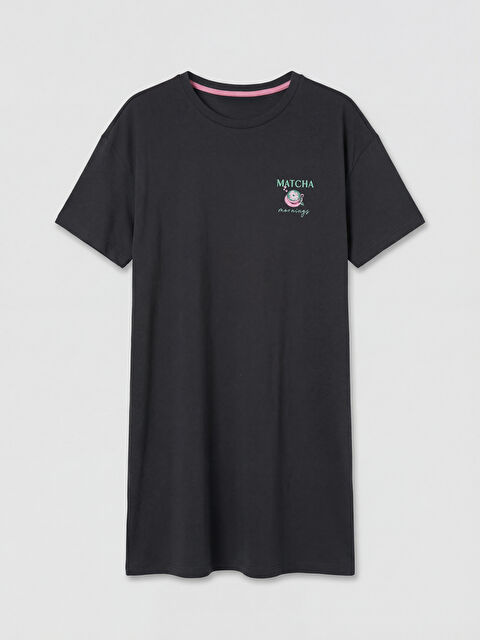 LCW DREAM Bisiklet Yaka Baskılı Kadın Gecelik